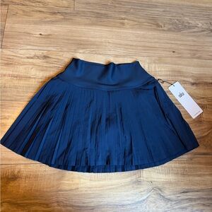 ALO Yoga Navy Pleated Skater Skirt